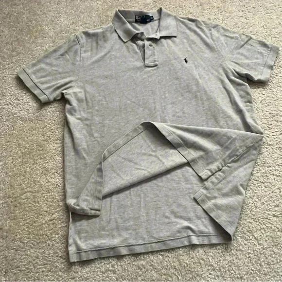 Polo By Ralph Lauren Men’s Cotton Gray Polo Shirt Short Sleeve Size XL Collared - Picture 2 of 13